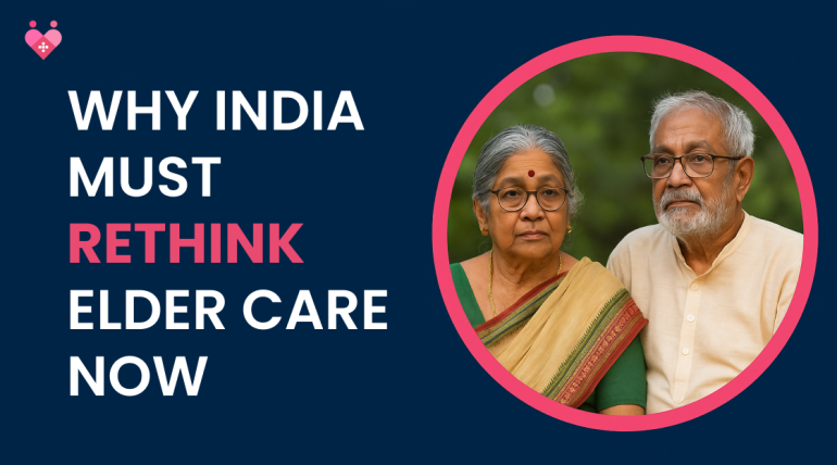 Elderly Indian couple symbolizing elder care in India